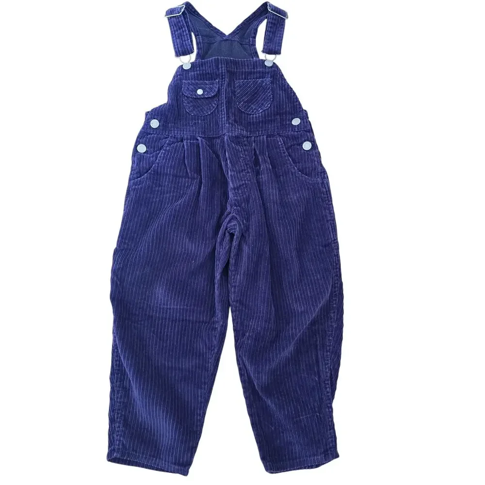 Vintage Oshkosh Bgosh Kids Purple Corduroy Overall Size 5 Made in Honduras